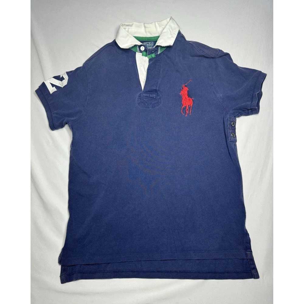 Vintage Polo Ralph Lauren Big‎ Pony Custom Fit Polo Shirt Size Large Preppy